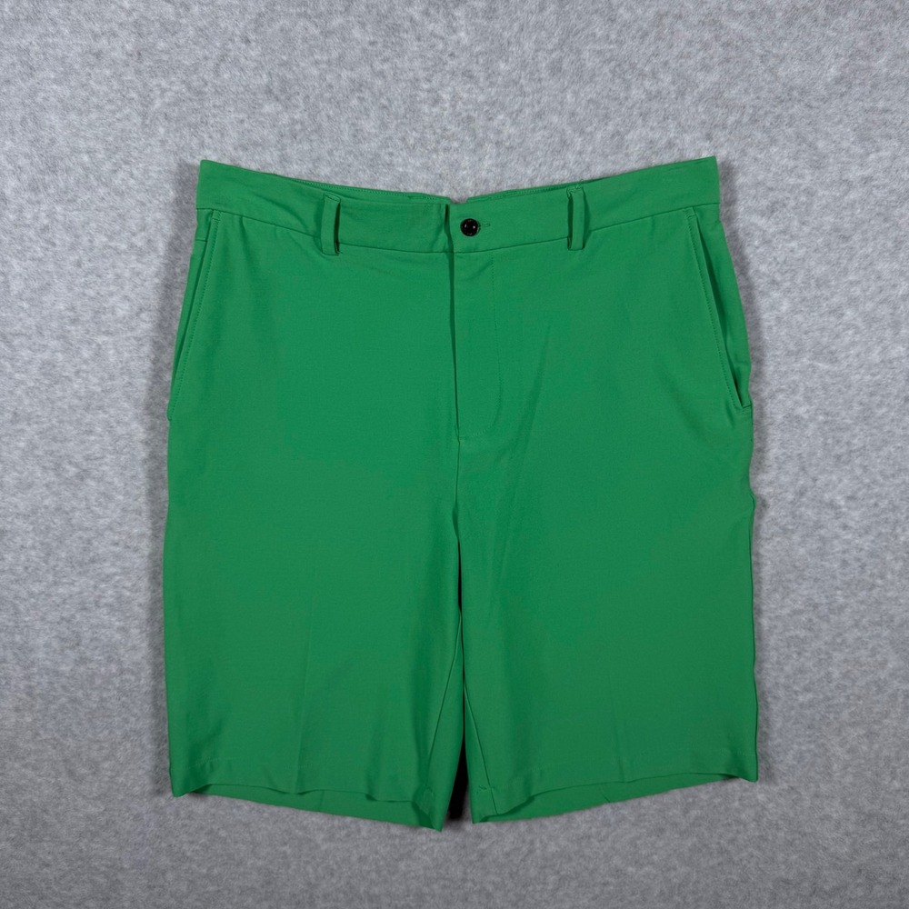 Dunning Mens Golf Shorts Green Size 34 Performance Technical Flat Front Sport